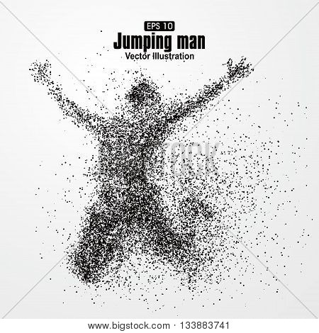 Jump man,Vector graphics composed of particles,vector illustration.