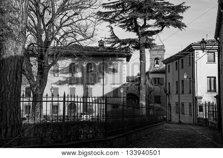 Montefiore Conca (Rimini). Medieval landscape in Emilia-Romagna (Italy).