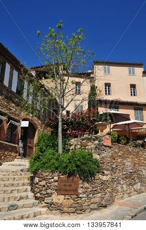 Grimaud France - april 16 2016 : the picturesque historical village