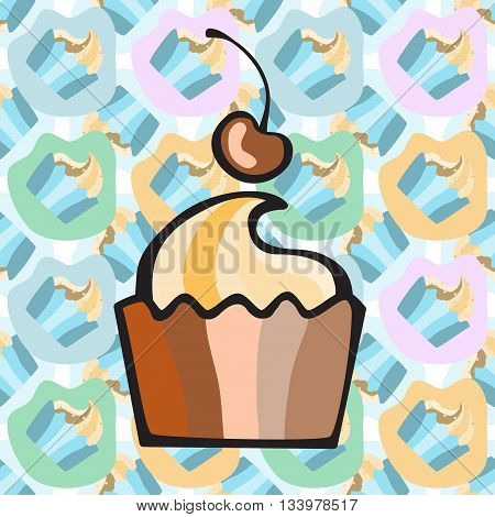 Ice Cream, Cake Or Frozen Yogurt Seamless Background