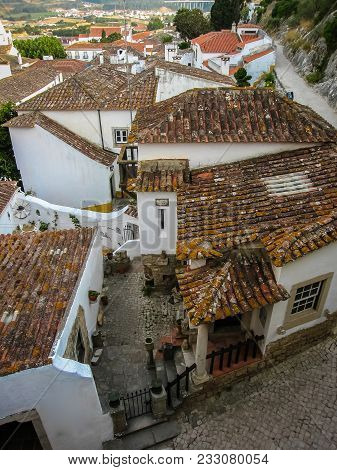 Picturesque City Landscape In Óbidos, Portugal