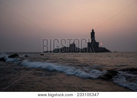Kanyakumari Comorin Cape Kerala India Sunrise Above The Sea