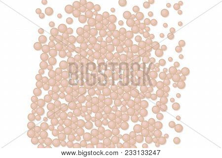 Vector Illustration Of A Pink Mother-of-pearl Round Shiny Pearl Beads Isolated On A White Background