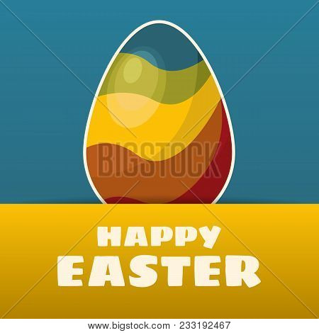 Vector Paper Easter Card With Easter Egg.