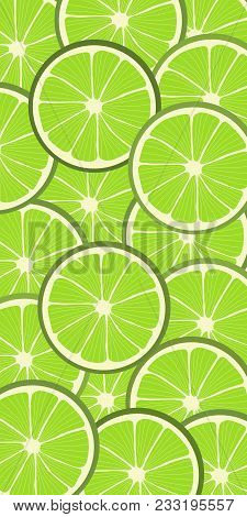 Vector Background With Limes. Fruit Lime Banner.