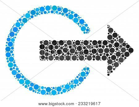Logout Mosaic Of Circle Dots In Various Sizes And Color Tinges. Round Dots Are Combined Into Logout 
