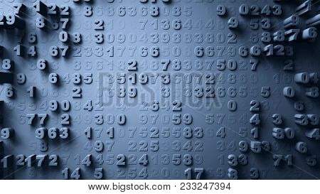 Abstract Numbers Random Motion graphite color