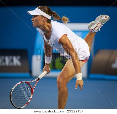 20. Januar Melbourne: Samantha Stosur Australien in ihrem zweiten Runde Sieg über Vera Duschewina von