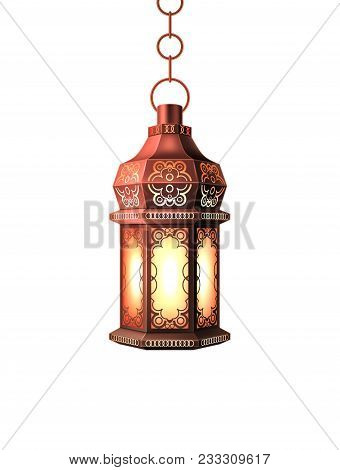Ramadan Kareem Lantern Celebration Lamp Realistic 3d Illustration. Vector Arab Islam Culture Festiva