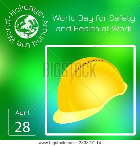 Calendar. Holidays Around The World. Event Of Each Day. Green Blur Background - Name, Date, Illustra