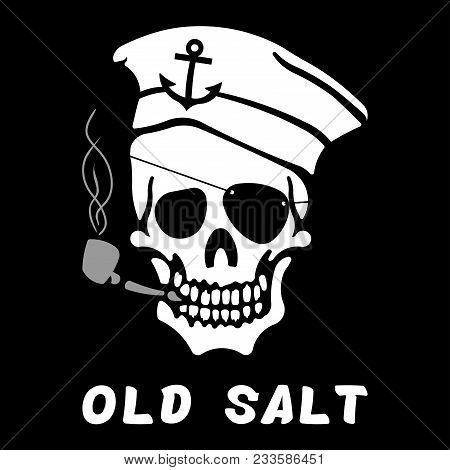 Vector Image Of Skull Captain With Inscription 