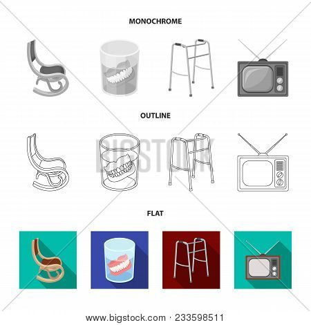 Lottery, Hearing Aid, Tonometer, Glasses.old Age Set Collection Icons In Flat, Outline, Monochrome S