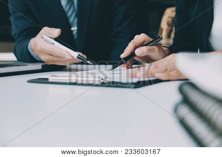 Business Team Work Brainstroming Meeting Process.