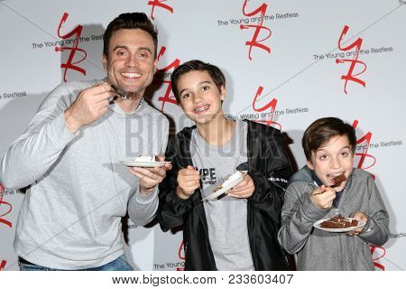 LOS ANGELES - MAR 26:  Daniel Goddard, Ford Goddard, Sebastian Goddard at the The Young and The Restless Celebrate 45th Anniversary at CBS Television City on March 26, 2018 in Los Angeles, CA