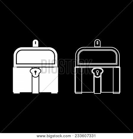 Kist Or Trunk Icon Set White Color Vector Illustration Flat Style Simple Image