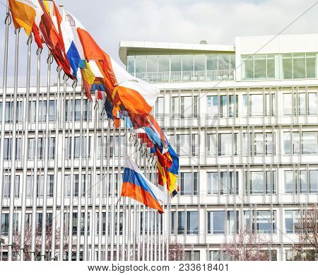 Details Of All Flags And Tricolour Russia Flying Half-mast At Council Of Europe As A Tribute And Mou