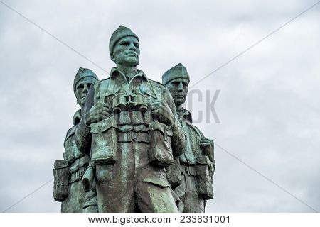 Spean Bridge , Scotland - May 31 2017:: A Memorial Dedicated To The Men Of The British Commando Forc