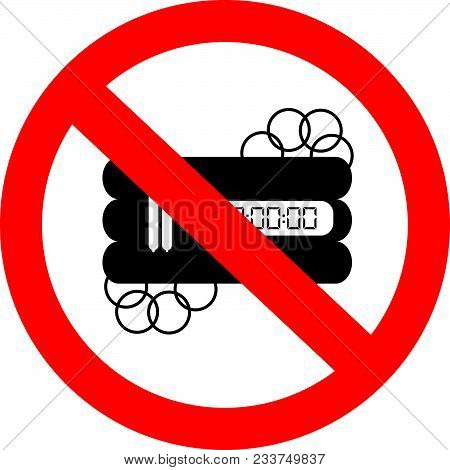 No Bomb Sign. Icon. Emblem. Logo. Warning