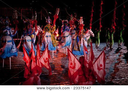 มอสโก รัสเซีย - 3 กันยายน: จีนทหารวง เทศกาลดนตรีนานาชาติทหาร 