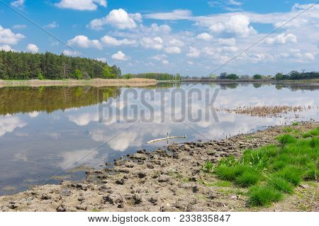 Seasonal Landscape With Lake Kozachy Liman In Chernetchina Village, Central Ukraine