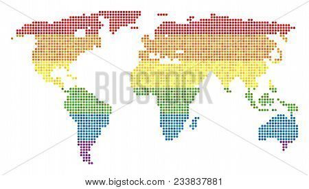 A Dotted Lgbt Pride World Map For Lesbians, Gays, Bisexuals, And Transgenders. Vector Homosexual Tol