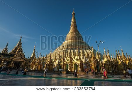 Shwedagon Pagoda In Yangon, Myanmar