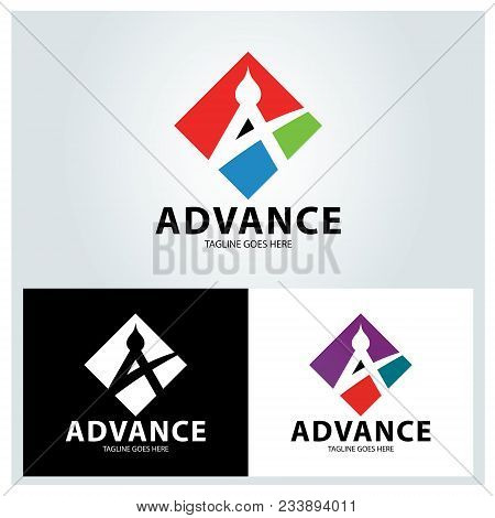 Advance Logo Design Template.  Letter A Logo Design Concept. Vector Illustration