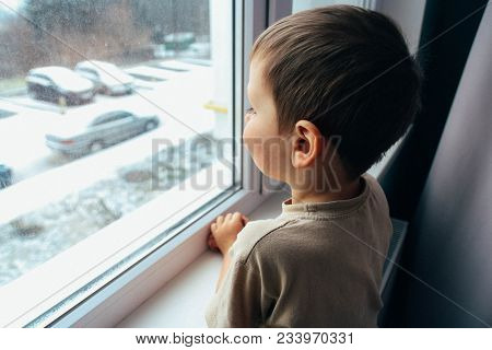 A Boy Looks Out The Window, The Concept Of Loneliness, Expectations, An Orphan Boy, An Orphanage, An
