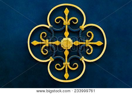 The Decoration Of The Metal Gate With Beautiful Forged Elements.