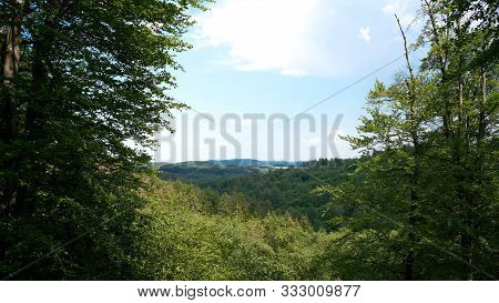 View From The Viewpoint Marienblick On The Thuringian Forest Near Eisenach In Germany