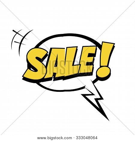 Sale Speech Cloud Vector Illustration. Special Offer, Discount Concept. Color Speech Bubble Icon Iso