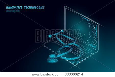 Computer Service Repair Help Business Concept. Fatal Computer System Crash Stethoscope. Software Err