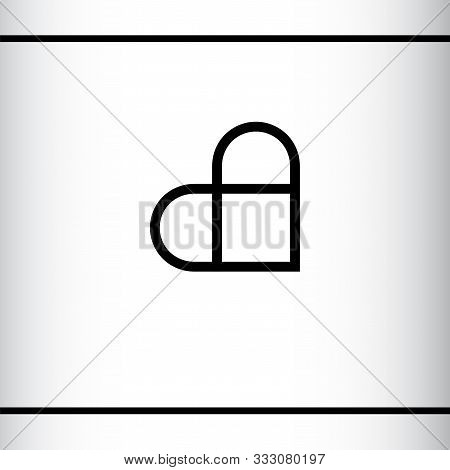 Minimalist Logo Of Initial Letters A And C In Heart Shape. Heart Nad Square. Ac, Ca Letters. Brand, 