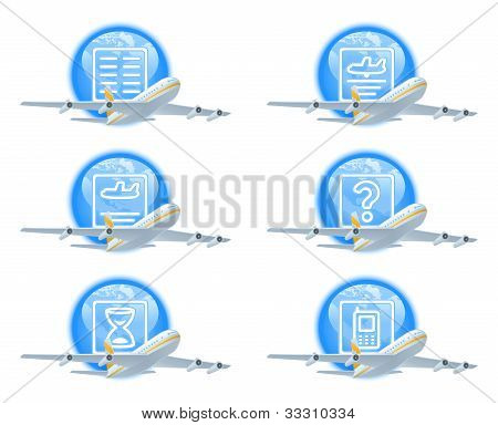 Flight status icon set