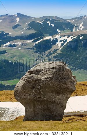 Natural Rock Formation In The Area On The Bucegi Mountains Plateau - Babele, Romania.