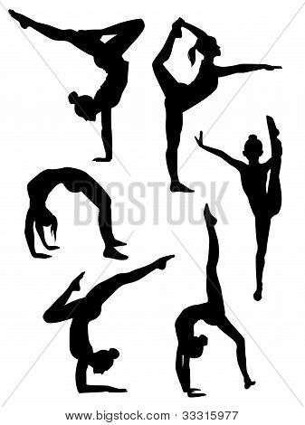Девочки гимнастки силуэты