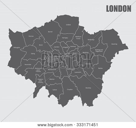 A London Map Divided Into Regions With Labels