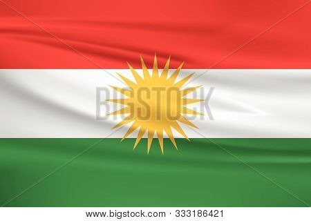 Illustration Of A Waving Flag Of The Kurdistan
