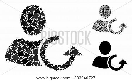 Revert User Mosaic Of Joggly Elements In Variable Sizes And Color Tints, Based On Revert User Icon. 