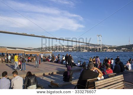 Stanbul, Turkey - November-5.2019: Close Shot Of Ortak Y Square.