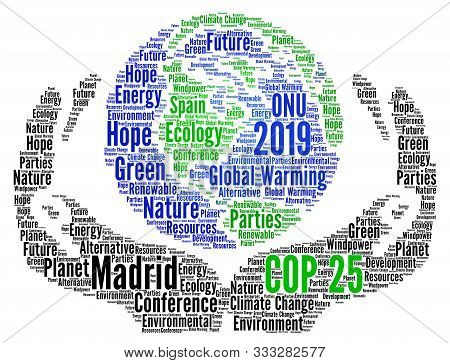 Cop 25 In Madrid, Spain Word Cloud Illustration