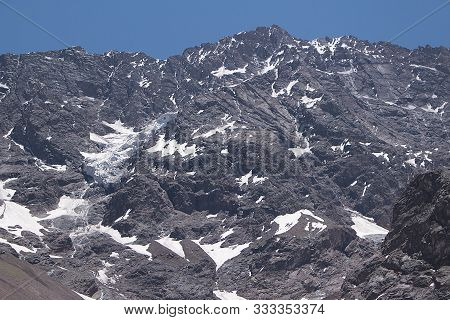 El Morado Natural Monument. A Beautiful Park Located In Cajón Del Maipo, Andes Mountain Range, Chile