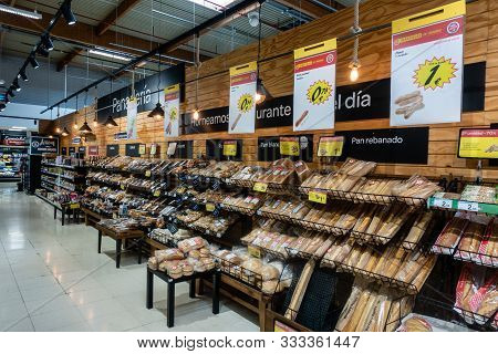 Orihuela, Murcia, Spain - Nov 13 2019 : Carrefour Hypermarket Orihuela With People Looking And Shopp