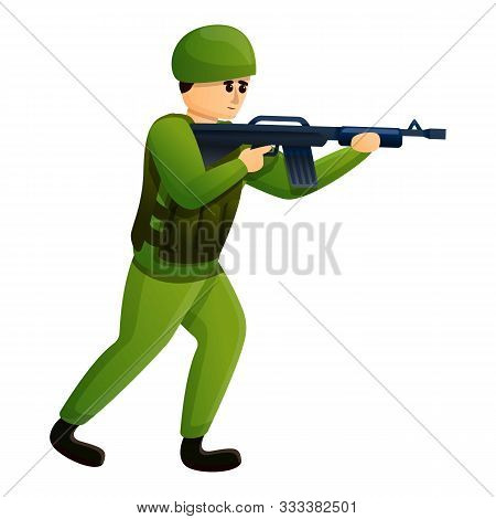 Infantry Soldier Icon. Cartoon Of Infantry Soldier Vector Icon For Web Design Isolated On White Back
