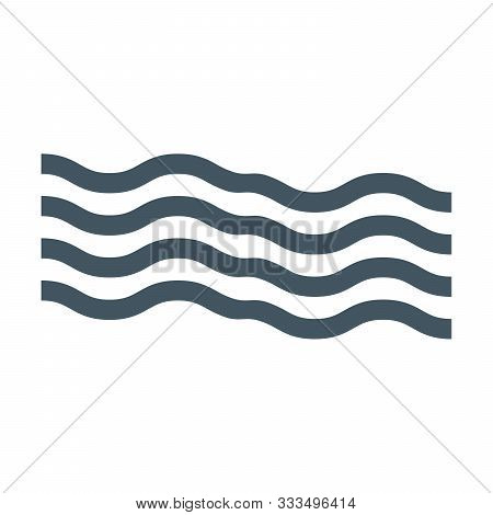 Waves Outline Icon, Modern Minimal Flat Design Style. Wave Thin Line Symbol, Vector Illustration. St