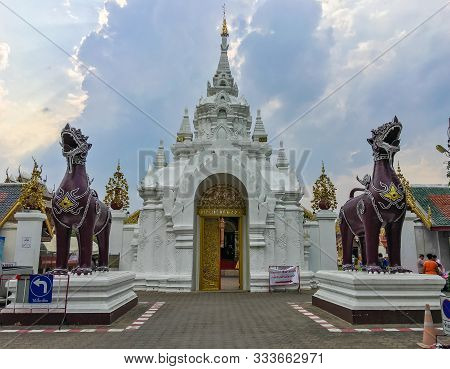 Wat Phrathat Hariphunchai, Lampoon, Thailand.  On 26 April 2018