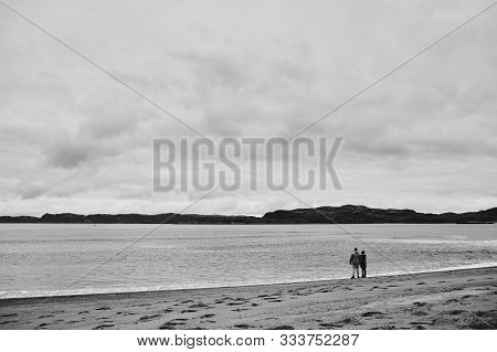 Beautiful Summer Day Landscape Abandoned Artnature Coastal Defense North Teriberka, Barents Sea View