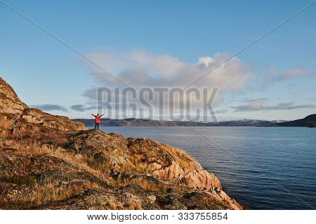 Beautiful Summer Day Landscape Abandoned Artnature Coastal Defense North Teriberka, Barents Sea View