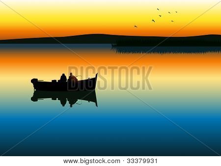 穏やかな水を釣り