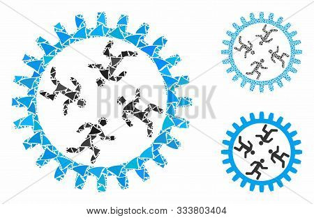 Rat Race Gear Composition Of Tuberous Elements In Variable Sizes And Color Tints, Based On Rat Race 